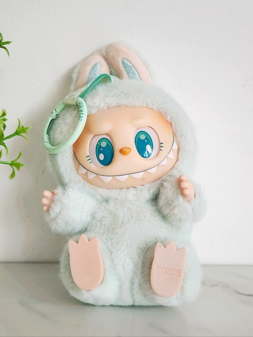 POP MART Labubu The Monsters 6" Plush Pendant Mint Blue Kasing Keychain